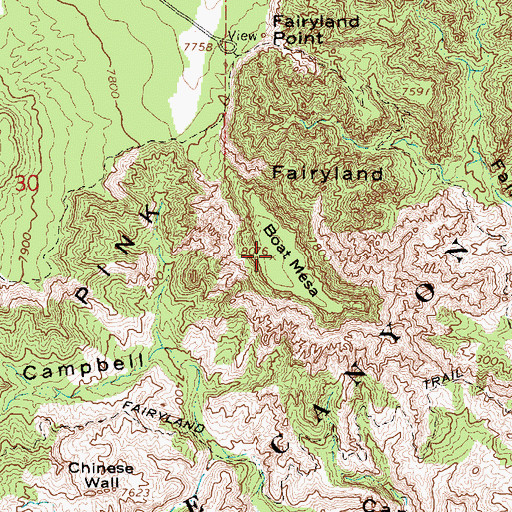 Topographic Map of Boat Mesa, UT