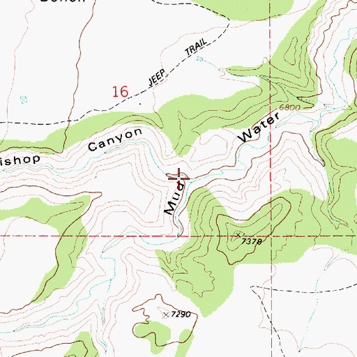 Topographic Map of Bob Bishop Canyon, UT