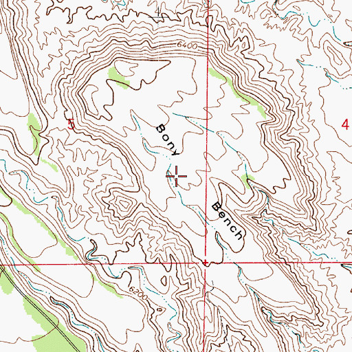 Topographic Map of Bony Bench, UT