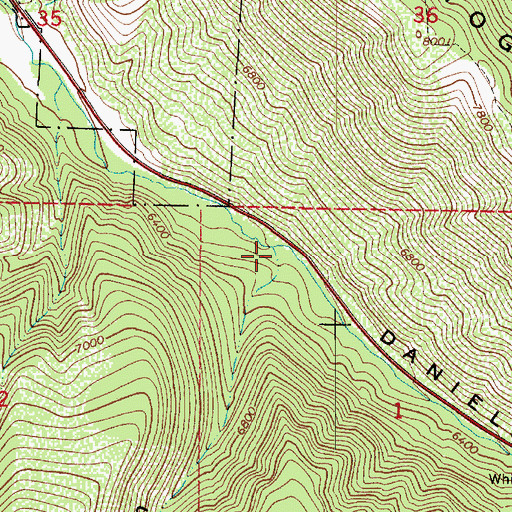 Topographic Map of Boomer Canyon, UT
