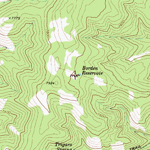 Topographic Map of Borden Reservoir, UT