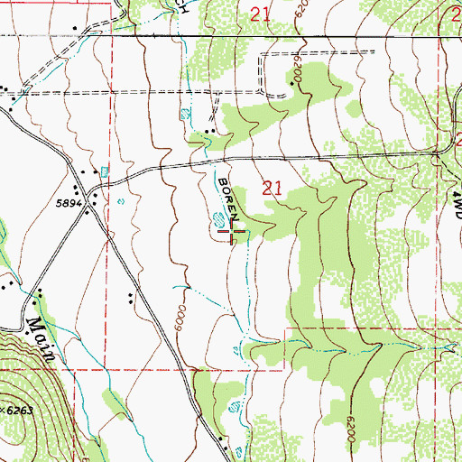 Topographic Map of Boren Ditch, UT