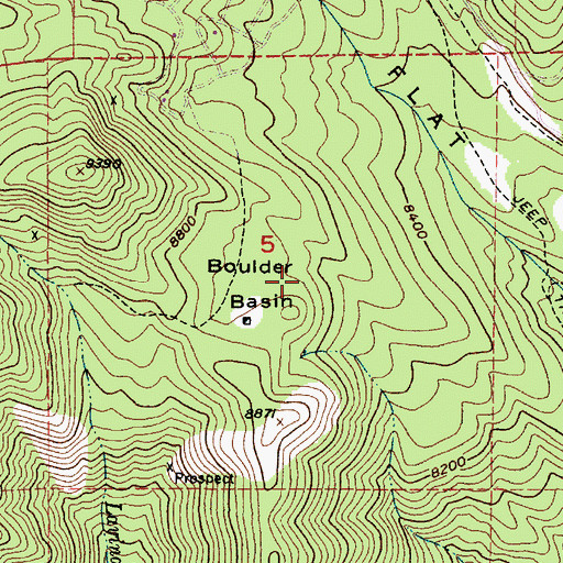 Topographic Map of Boulder Basin, UT