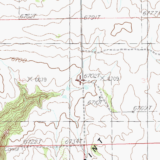 Topographic Map of Boulder Point, UT