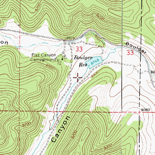 Topographic Map of Boulger Canyon, UT