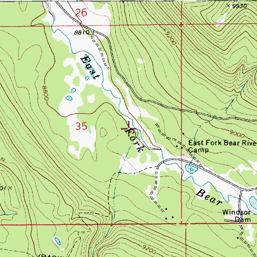 Topographic Map of Boundary Creek, UT