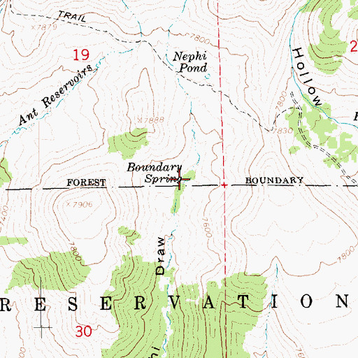 Topographic Map of Boundary Spring, UT
