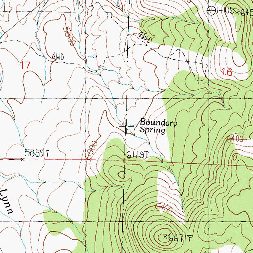 Topographic Map of Boundary Spring, UT