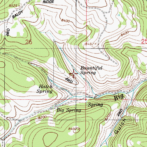 Topographic Map of Bountiful Spring, UT