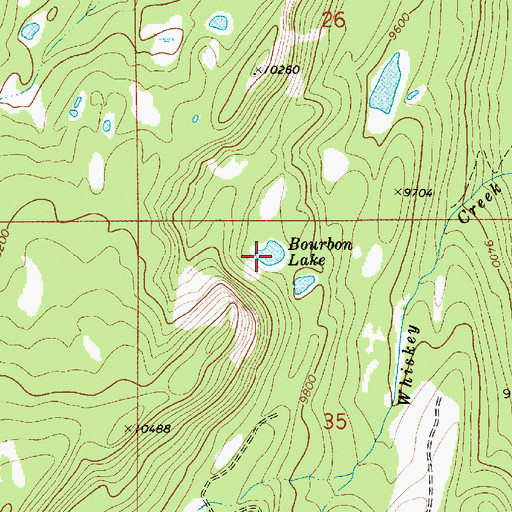 Topographic Map of Bourbon Lake, UT