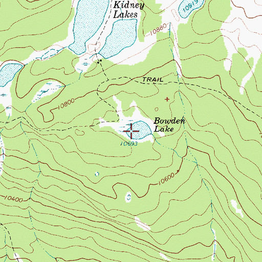 Topographic Map of Bowden Lake, UT