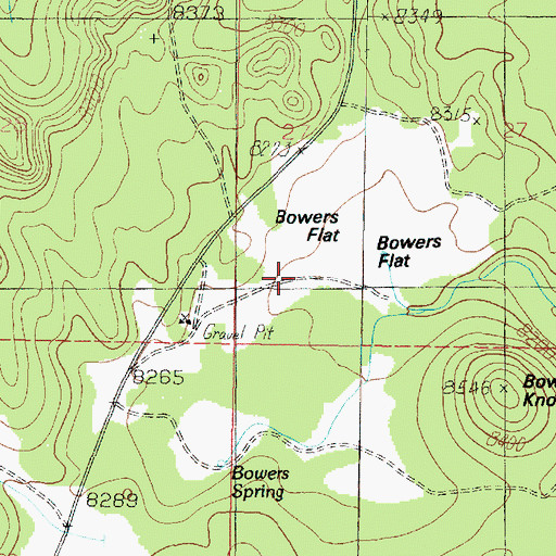 Topographic Map of Bowers Flat, UT
