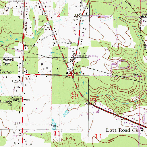 Topographic Map of Valmont Memorial Church, AL