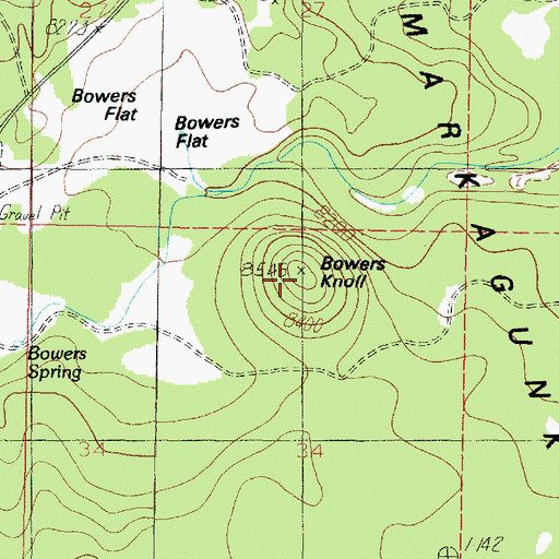Topographic Map of Bowers Knoll, UT