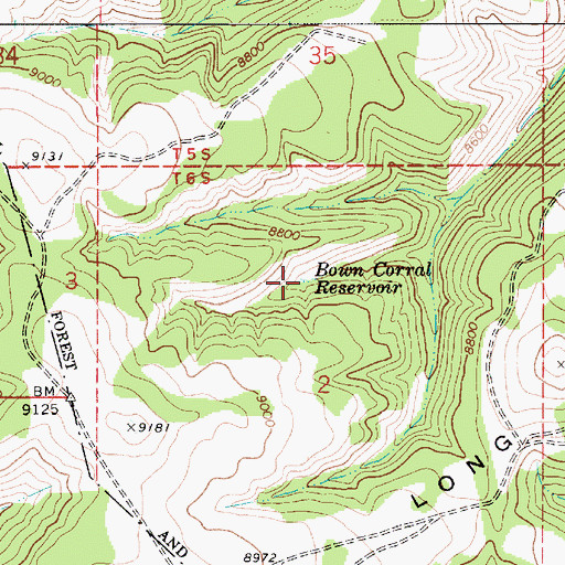 Topographic Map of Bown Corral Reservoir, UT