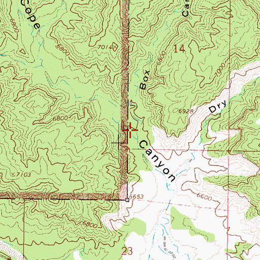 Topographic Map of Box Canyon, UT