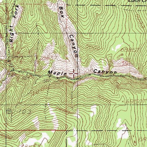 Topographic Map of Box Canyon, UT
