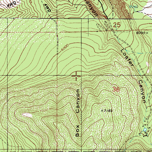 Topographic Map of Box Canyon, UT