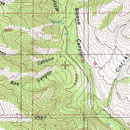 Topographic Map of Box Canyon, UT