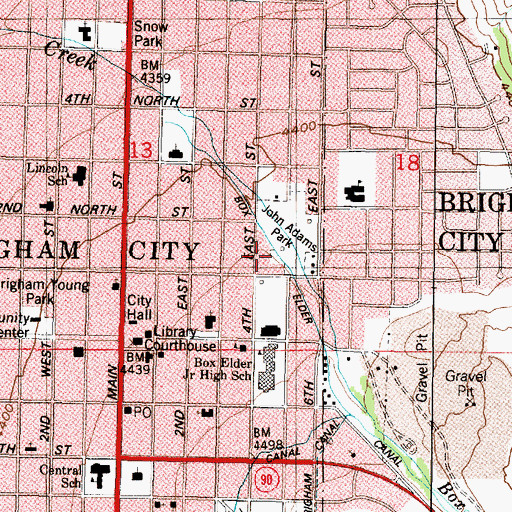 Topographic Map of Box Elder Canal, UT