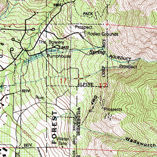 Topographic Map of Box Elder Canyon, UT