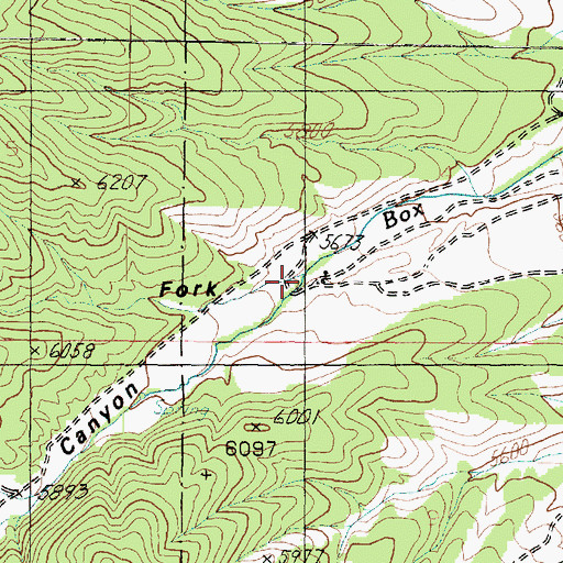 Topographic Map of Box Elder Canyon, UT