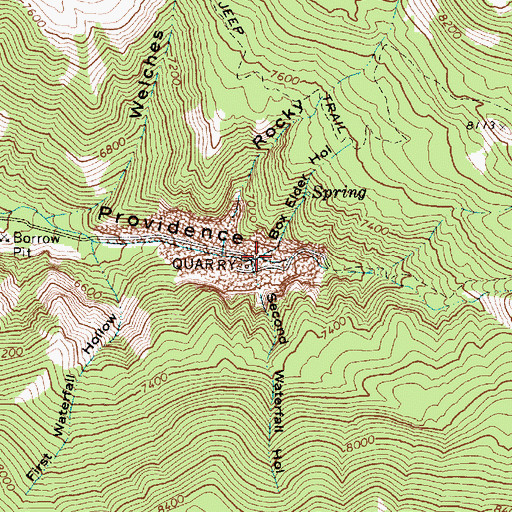 Topographic Map of Box Elder Hollow, UT