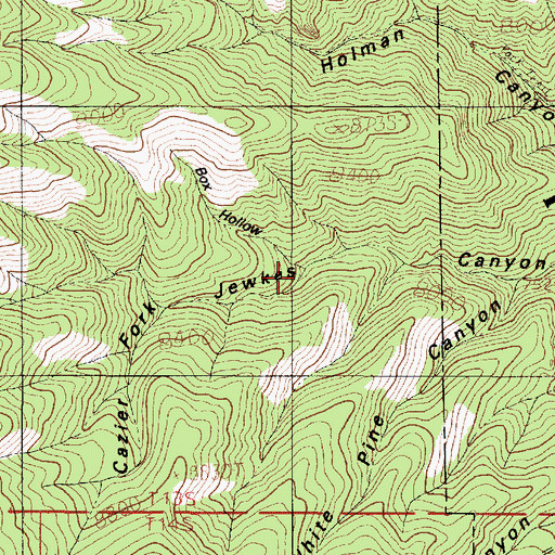 Topographic Map of Box Hollow, UT