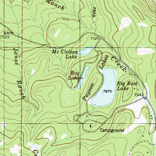 Topographic Map of Box Lake, UT