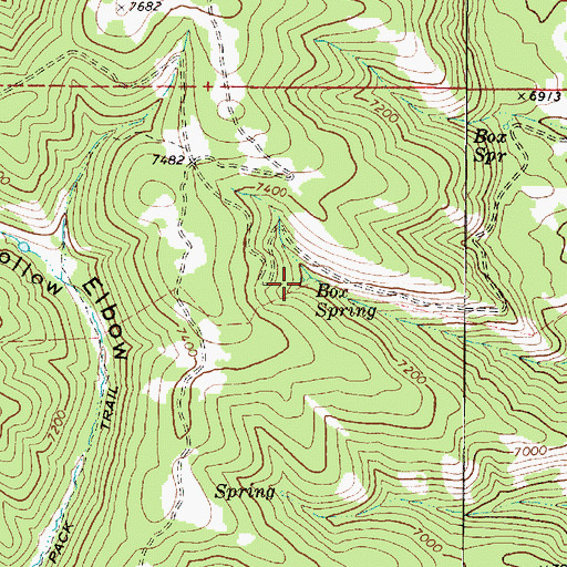 Topographic Map of Box Spring, UT