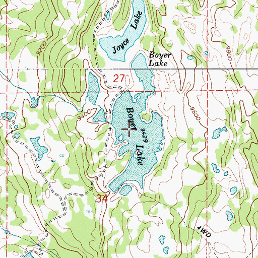 Topographic Map of Boyer Lake, UT
