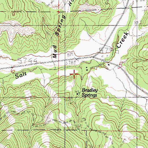 Topographic Map of Bradley Canyon, UT
