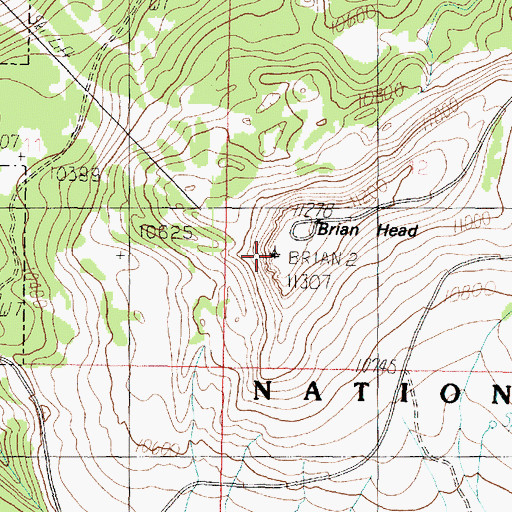 Topographic Map of Brian Head, UT
