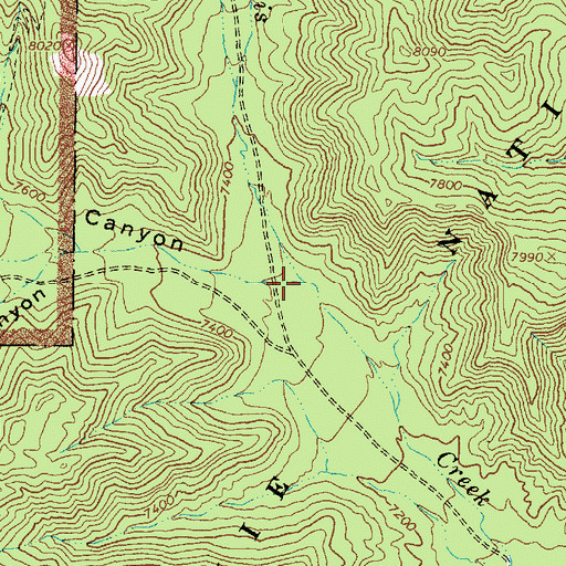 Topographic Map of Bridge Canyon, UT