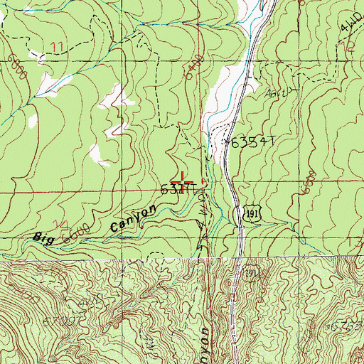 Topographic Map of Bridge Canyon, UT