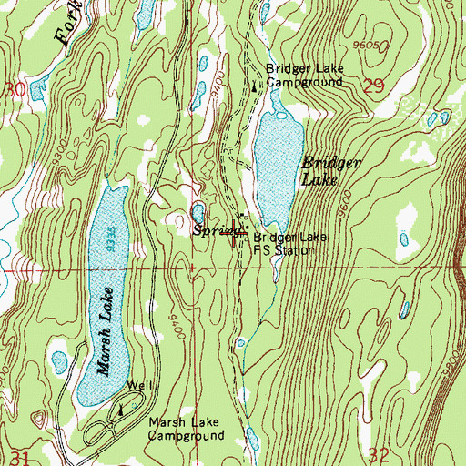 Topographic Map of Bridger Lake Guard Station, UT