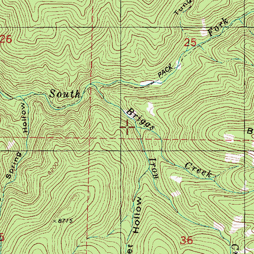 Topographic Map of Briggs Creek, UT