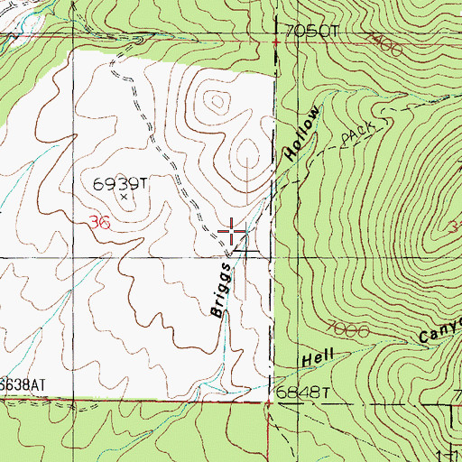 Topographic Map of Briggs Hollow, UT