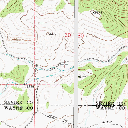 Topographic Map of Briggs Hollow, UT