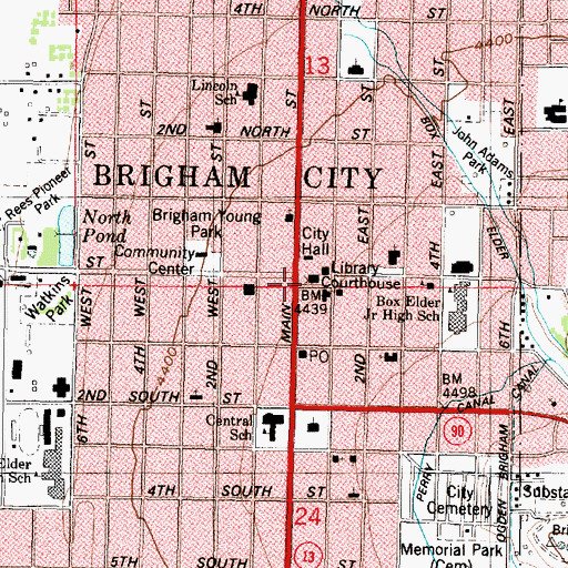 Topographic Map of Brigham City, UT