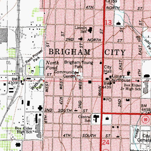 Topographic Map of Brigham Young Park, UT