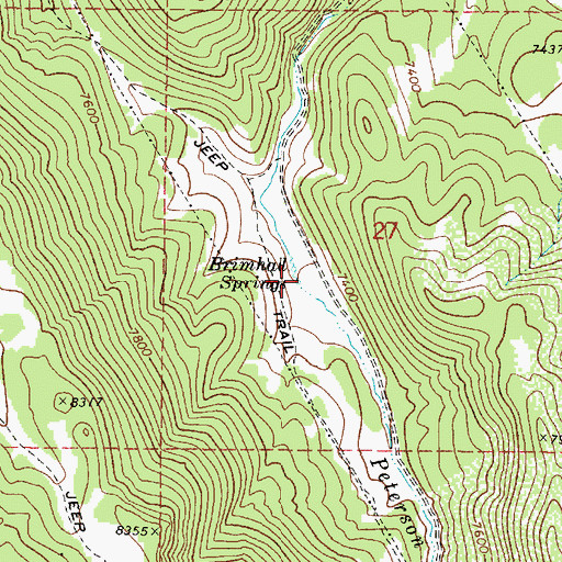 Topographic Map of Brimhall Springs, UT
