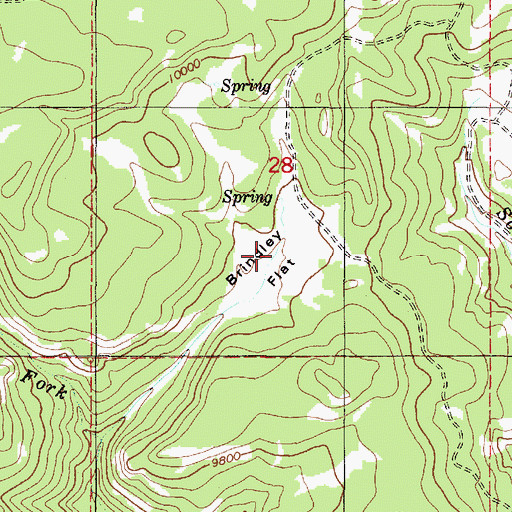 Topographic Map of Brindley Flat, UT