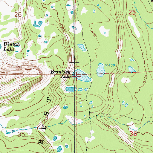 Topographic Map of Brinkley Lake, UT