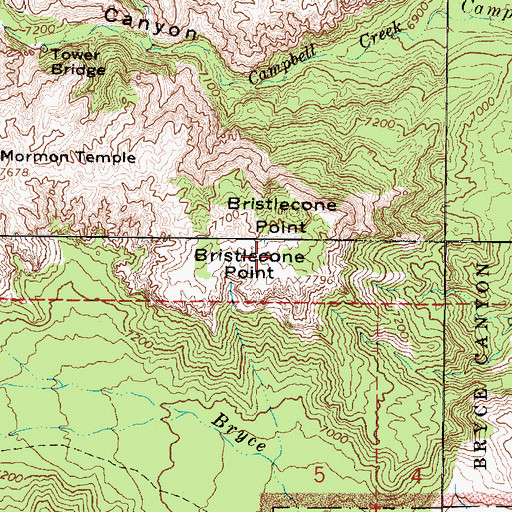 Topographic Map of Bristlecone Point, UT