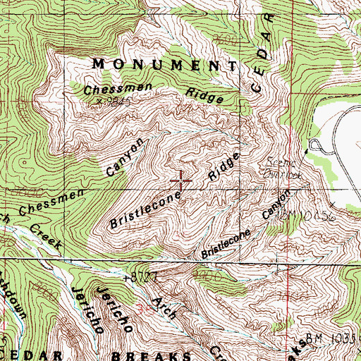 Topographic Map of Bristlecone Ridge, UT