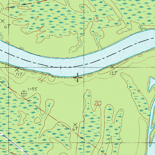 Topographic Map of Webbs Landing, AL
