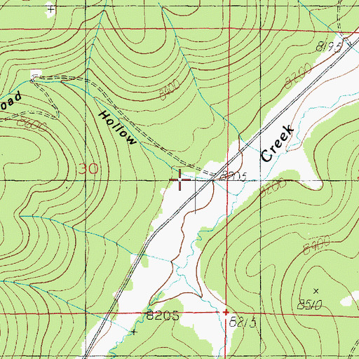 Topographic Map of Broad Hollow, UT