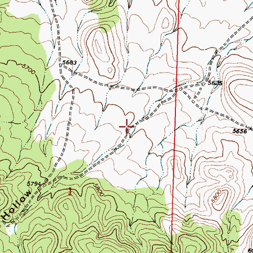 Topographic Map of Broad Hollow, UT
