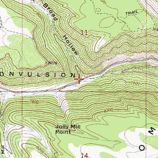 Topographic Map of Broad Hollow, UT